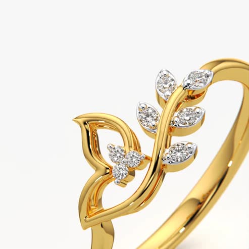 Curvy Leaf Ring view 2